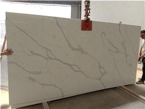 Factory Price White Calacatta Quartz Slab