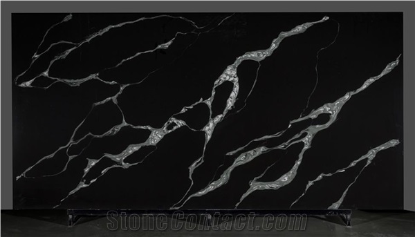 Goldtop Stone Black Quartz Stone Slab For Kitchen