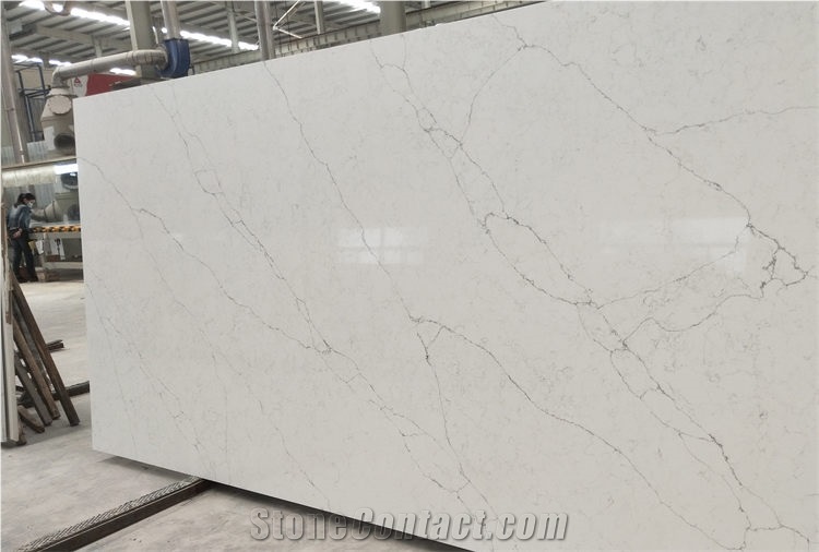 Good Quality Alaska White Quartz Stone Slabs With Polished
