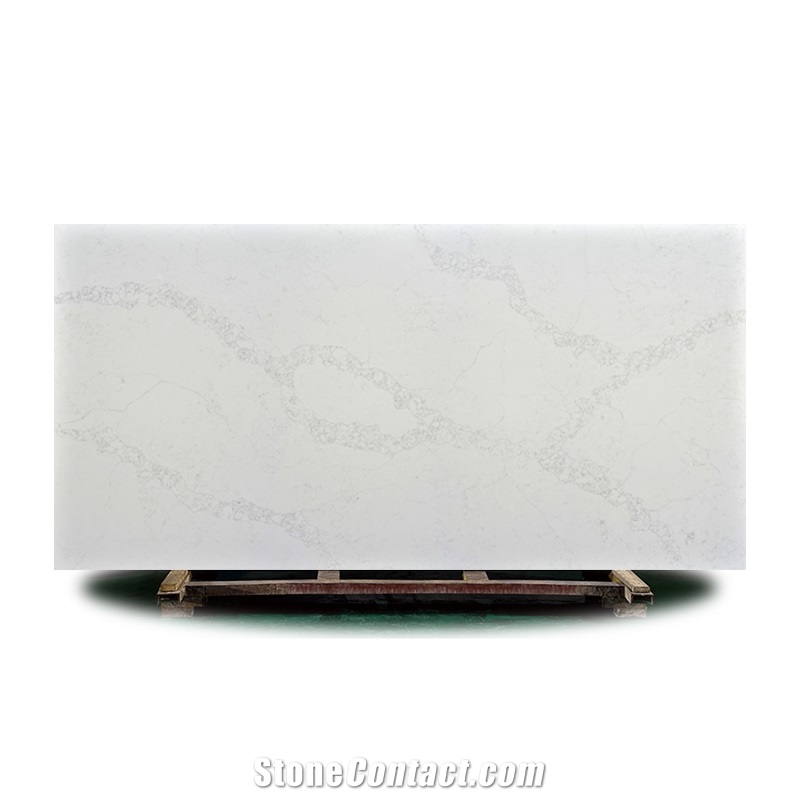 High End Moon Atificial Quartz Slab With Grey Veins