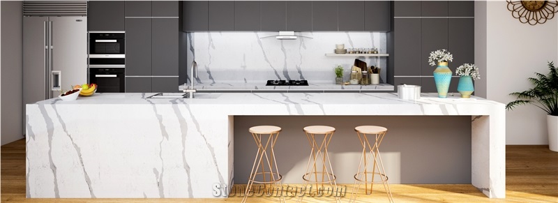 Hot Sales High Quality White Artificial Quartz Kitchen Tops