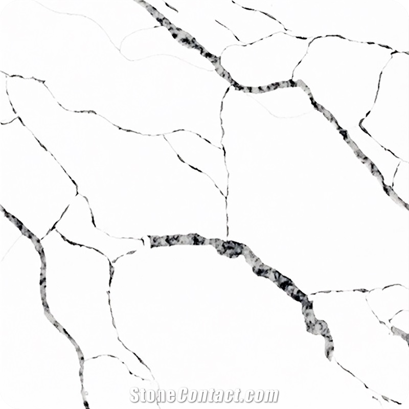 New Carrara White Artificial Marble Engineered Stone Slab