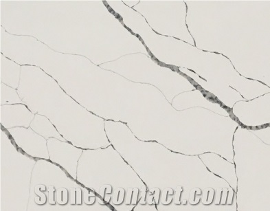 New Carrara White Artificial Marble Engineered Stone Slab