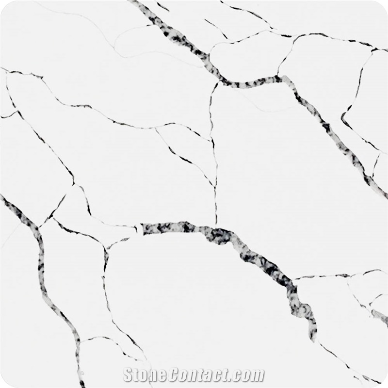 New Carrara White Artificial Marble Engineered Stone Slab