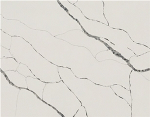 New Carrara White Artificial Marble Engineered Stone Slab