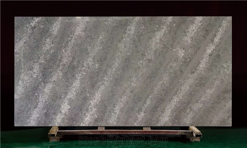 Superior Quality Grey Artificial Quartz Double Sink Vanity Top