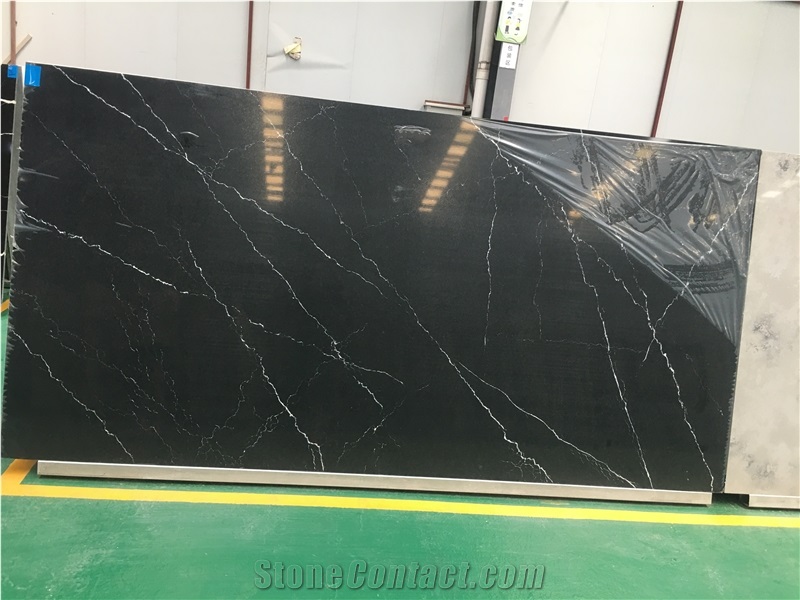 Well Sales Black Artificial Quartz Kitchen Countertop