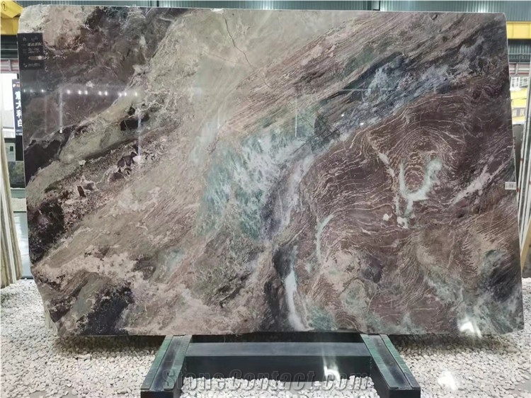 Beautiful  Purple Galaxy Color Natural Stone Slab For Home