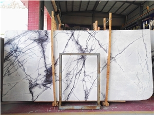 Hot Selling New York Plum Blossom White Natural Marble Slabs
