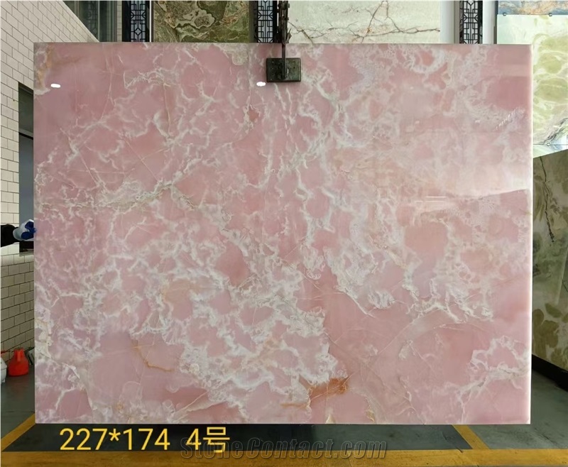 Mgt Pink Onyx Slabs For Background Wall Cladding Decoration