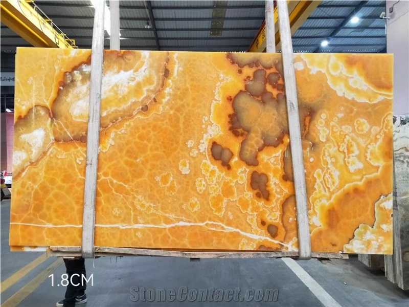 Orange Color Agate Onyx Backlict Stone Wall Tiles