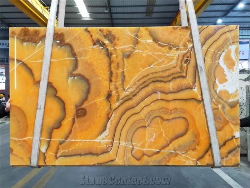 Orange Color Agate Onyx Backlict Stone Wall Tiles
