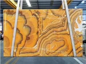 Orange Color Agate Onyx Backlict Stone Wall Tiles