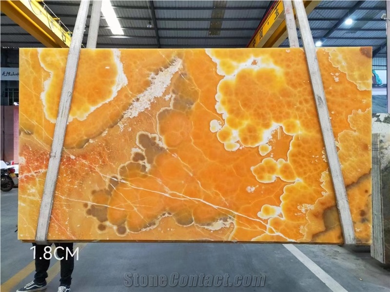 Orange Color Agate Onyx Backlict Stone Wall Tiles