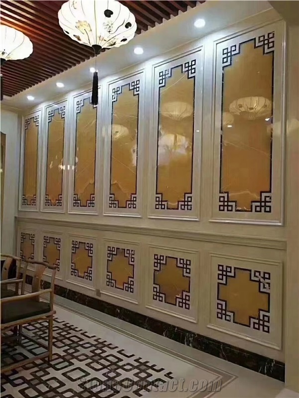 Orange Color Agate Onyx Backlict Stone Wall Tiles
