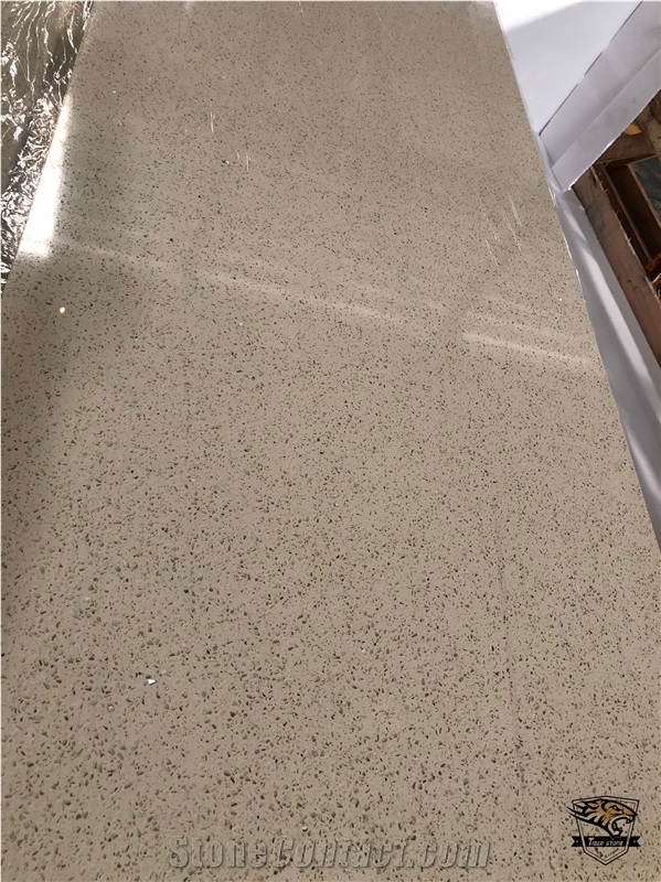 Beige Quartz Stone Kitchen Tops