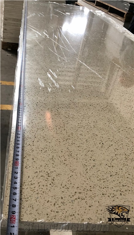 Beige Quartz Stone Kitchen Tops