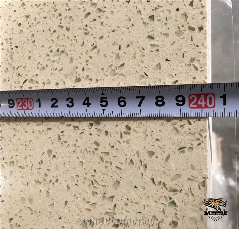 Beige Quartz Stone Kitchen Tops