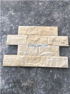 Yellow Crystal Marble Mushroomed Split Wall Stone