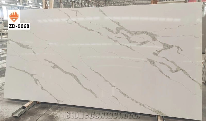 Calacatta ZD-9068 Quartz Stone Slab White