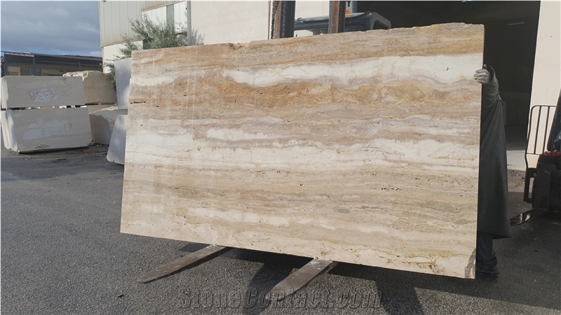 Honed Ocean Blue Travertine Slabs, Tiles