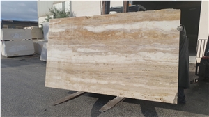 Honed Ocean Blue Travertine Slabs, Tiles