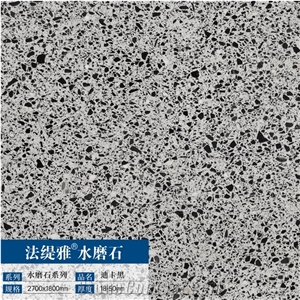 Black And Grey Eco-Terrazzo Artificial Stone Slabs Tiles
