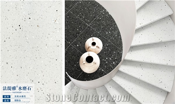 White Terrazzo Slabs Tiles Exterior Tiles