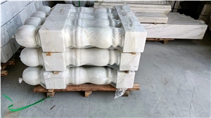 Guangxi White Marble Balustrades Polished Handrail