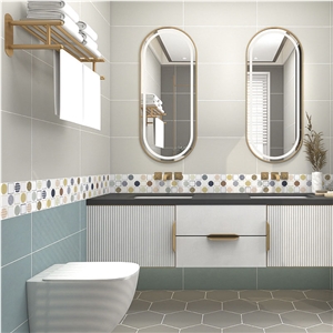 Bathroom Interior Wall Tile Macaron Soft Light Wall Tile
