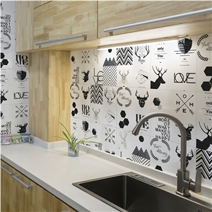 Black And White Pattern Interior Ceramic Tiles