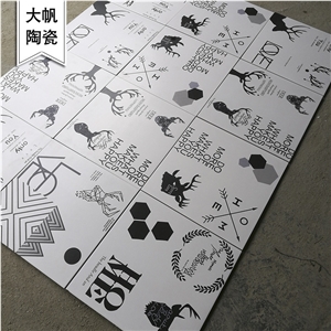 Black And White Pattern Interior Ceramic Tiles