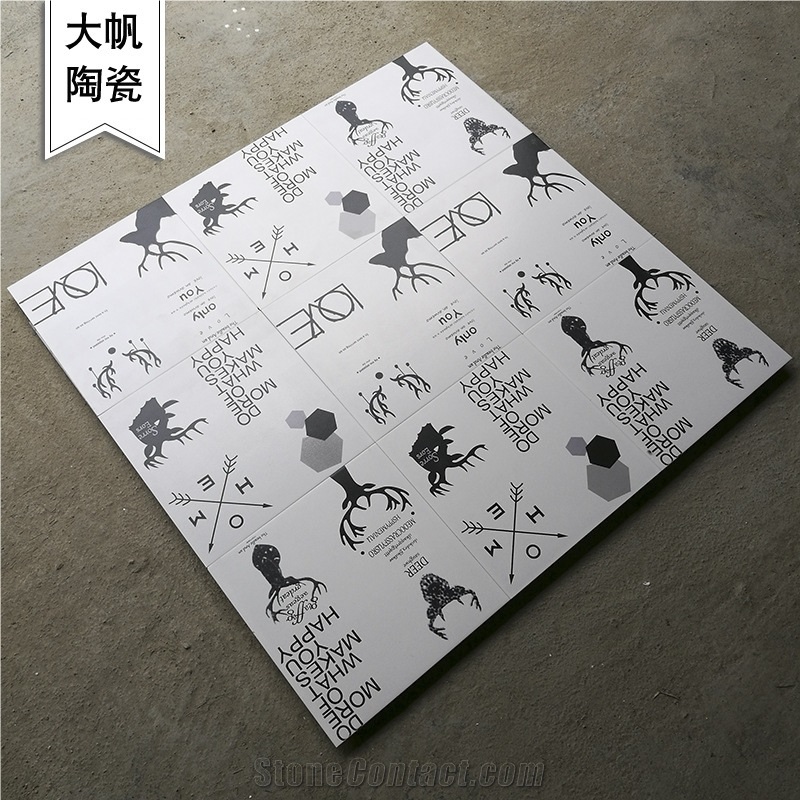 Black And White Pattern Interior Ceramic Tiles