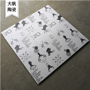 Black And White Pattern Interior Ceramic Tiles