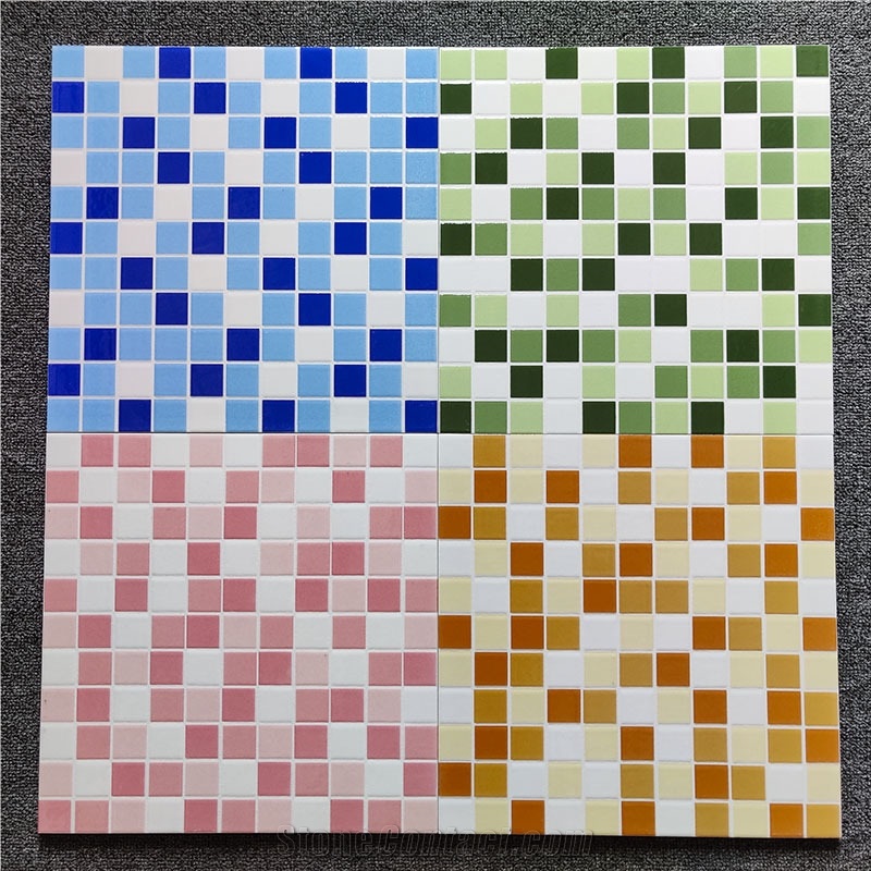 Bright Ceramic Pool Tile Mosaic Tile Pool Landscape Pool
