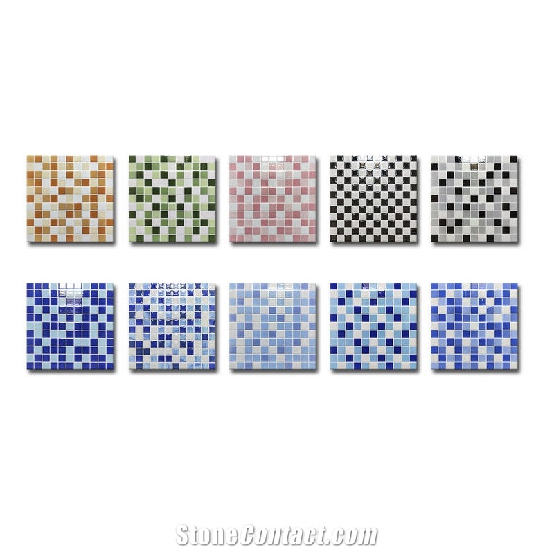 Bright Ceramic Pool Tile Mosaic Tile Pool Landscape Pool