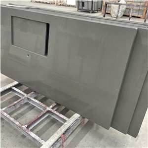 Cheap Price Customized Artificial Grey Quartz Countertop