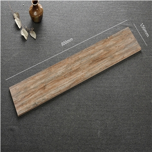 Cherry Wood Grain Plain Bright Non Slip Ceramic Floor Tile