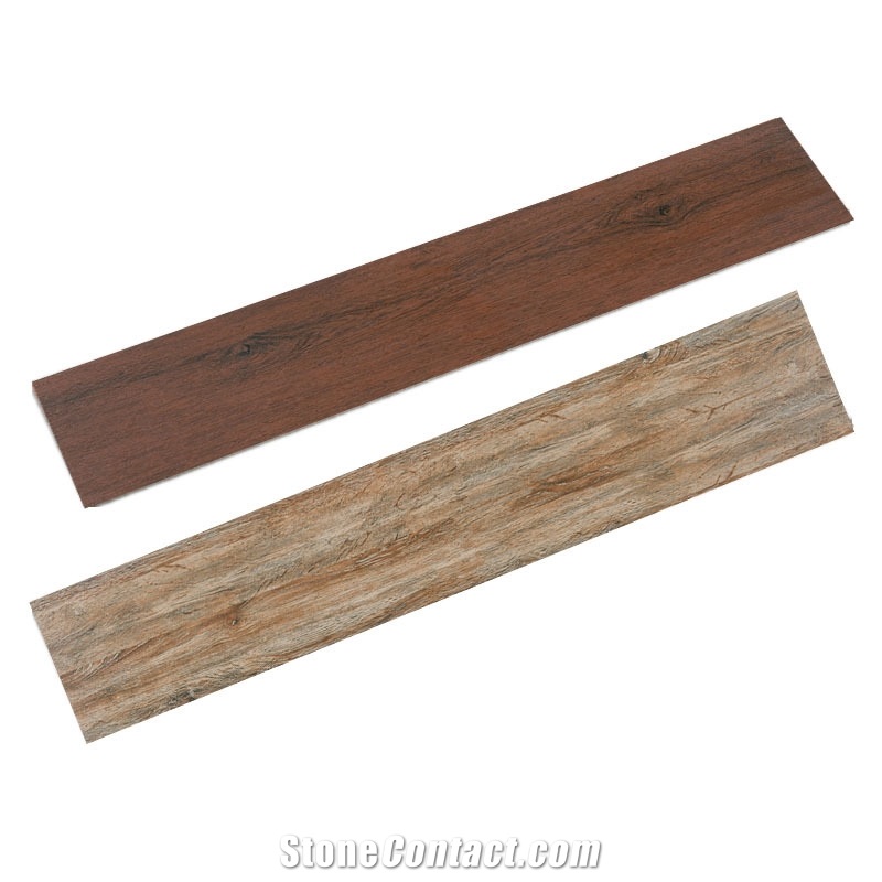 Cherry Wood Grain Plain Bright Non Slip Ceramic Floor Tile