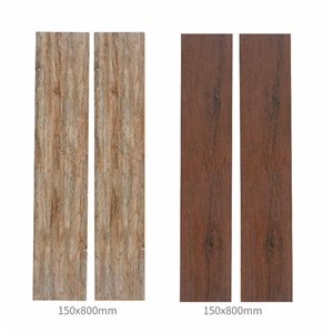 Cherry Wood Grain Plain Bright Non Slip Ceramic Floor Tile