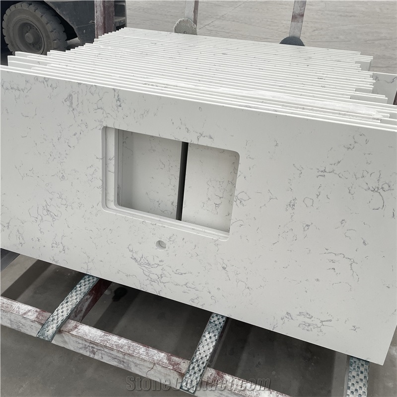 Engineer Artificial Stone Carrara White Quartz Countertop