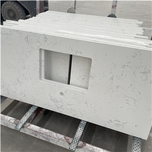 Engineer Artificial Stone Carrara White Quartz Countertop