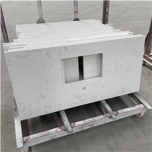 Engineer Artificial Stone Carrara White Quartz Countertop
