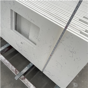 Engineer Artificial Stone Carrara White Quartz Countertop