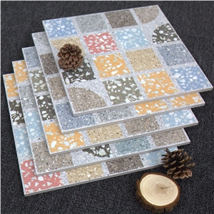 Full Body Bathroom Design Clay Terrazzo Pattern Ceramic Floor Tiles