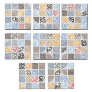 Full Body Bathroom Design Clay Terrazzo Pattern Ceramic Floor Tiles