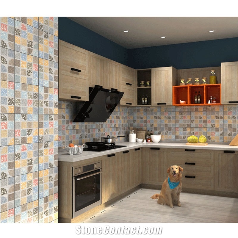 Full Body Bathroom Design Clay Terrazzo Pattern Ceramic Floor Tiles