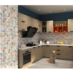 Full Body Bathroom Design Clay Terrazzo Pattern Ceramic Floor Tiles