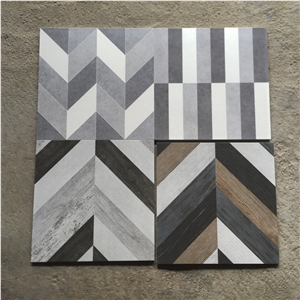 Kitchen Retro Tile Fish Bone Stripe Wood Grain Floor Tile