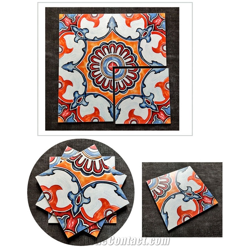 Retro Hand-Painted Tiles Restaurant Hotel Background Ceramic Tiles